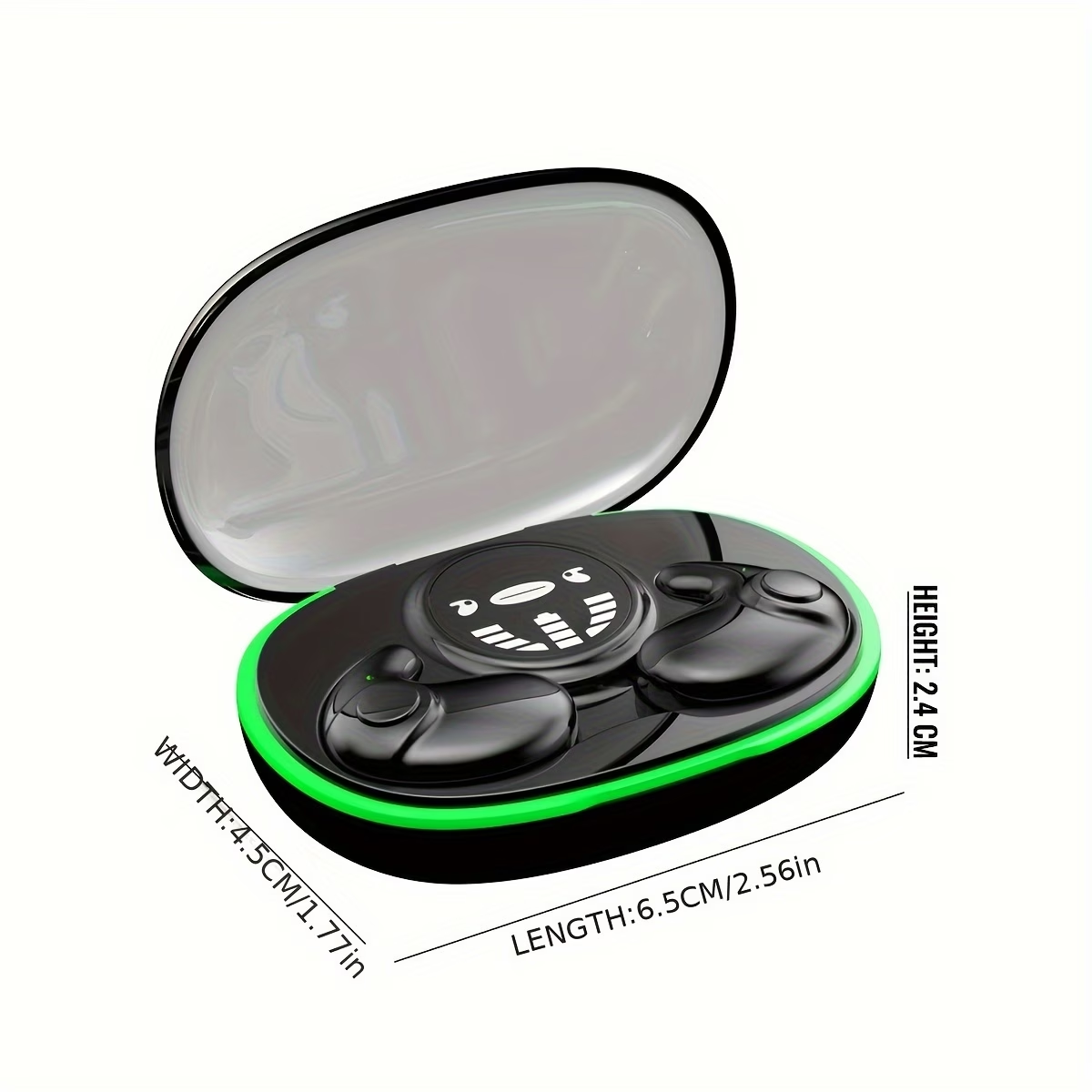 Ultra Thin Wireless Sleep Earphones with High Fidelity Sound, High Volume, Comfortable to Wear, Touch Control, Half Open Back, No Tangled Cables and Wireless Charging Case, Suitable for Both Men and Women