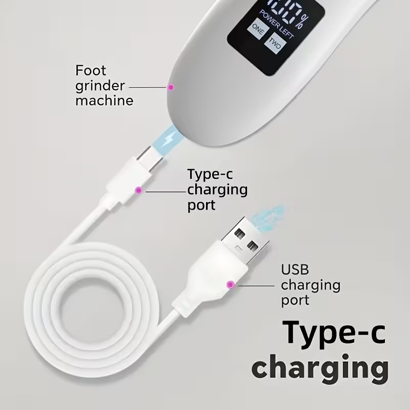 Electric Remover Rechargeable Portable Foot File with - Professional Electronic Pedi for Dead, Hard Cracked Skin Feet & Hands, Killer Device Suitable for & Travel, Ideal Foot Care Gift ，for toenail& foot clean
