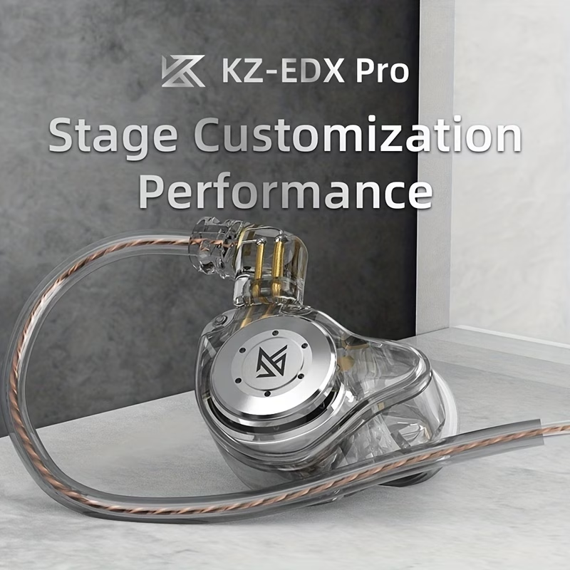 KZ EDX PRO in Ear Earphones Headphones with Wired IEM Earbuds Hifi Deep Bass Sound Over Ear Headset with New 10Mm Dynamic Driver, Detachable Cable, Ear Tips