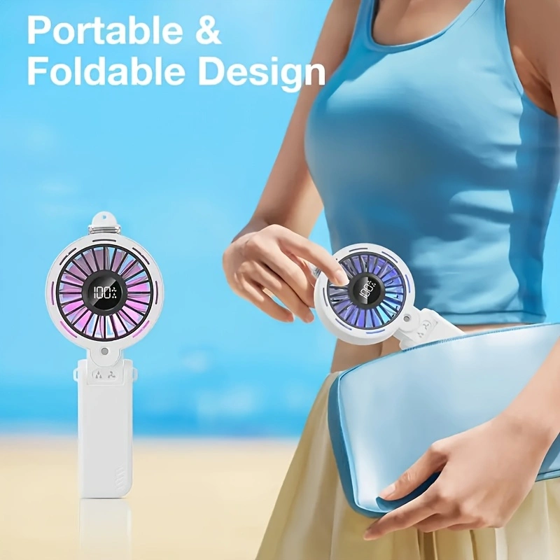 Handheld high-speed misting fan, foldable desktop/neck fan, foldable mini fan, misting fan.