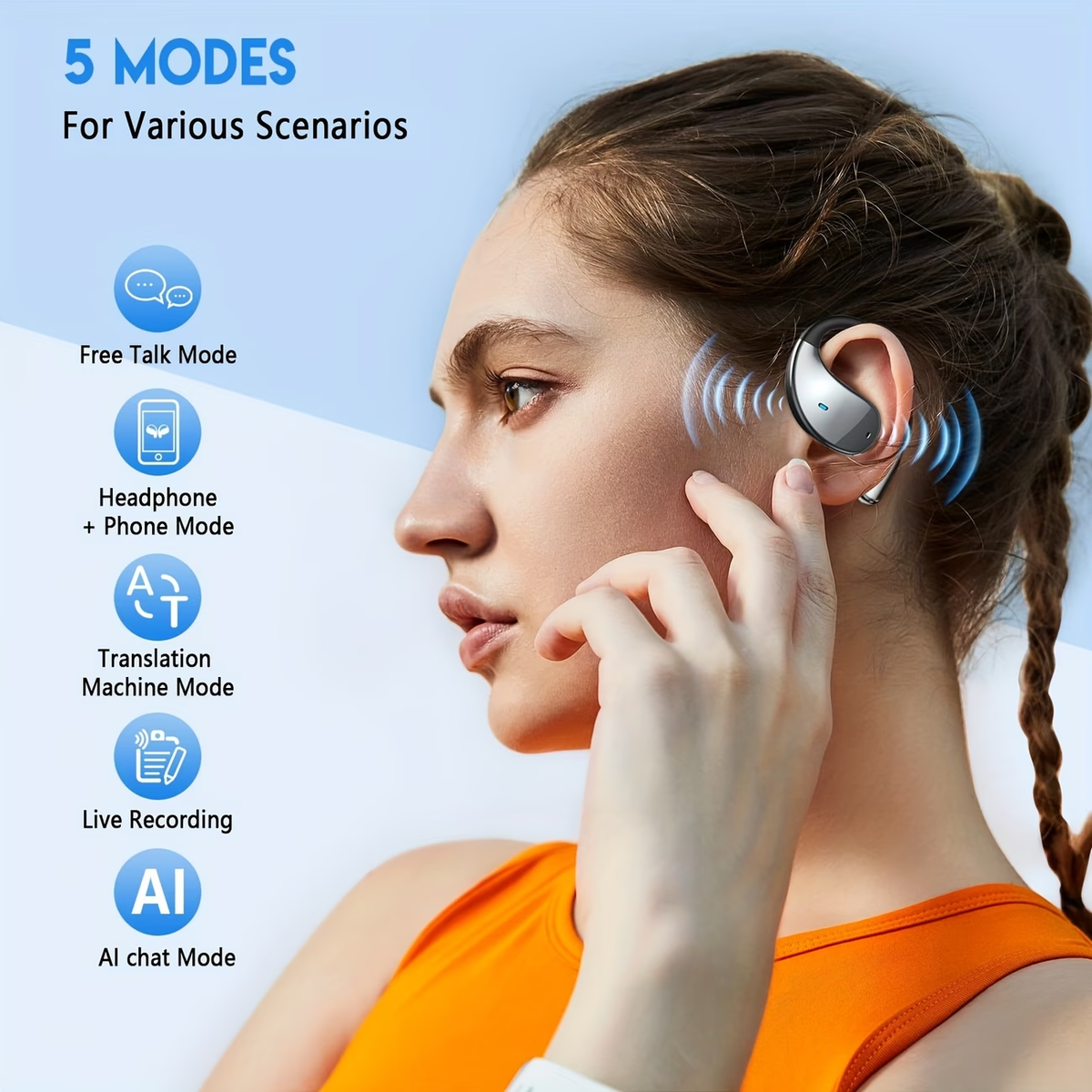 AI Language Translator Earbuds, 156 Languages & Accents Real-Time 3-in-1 Translation Earbuds, Wireless Headphones Fit IOS & Android, Translation Device For Travel Business Learning, 2026 AI Real-Time Translation Earbuds, Wireless 6.1