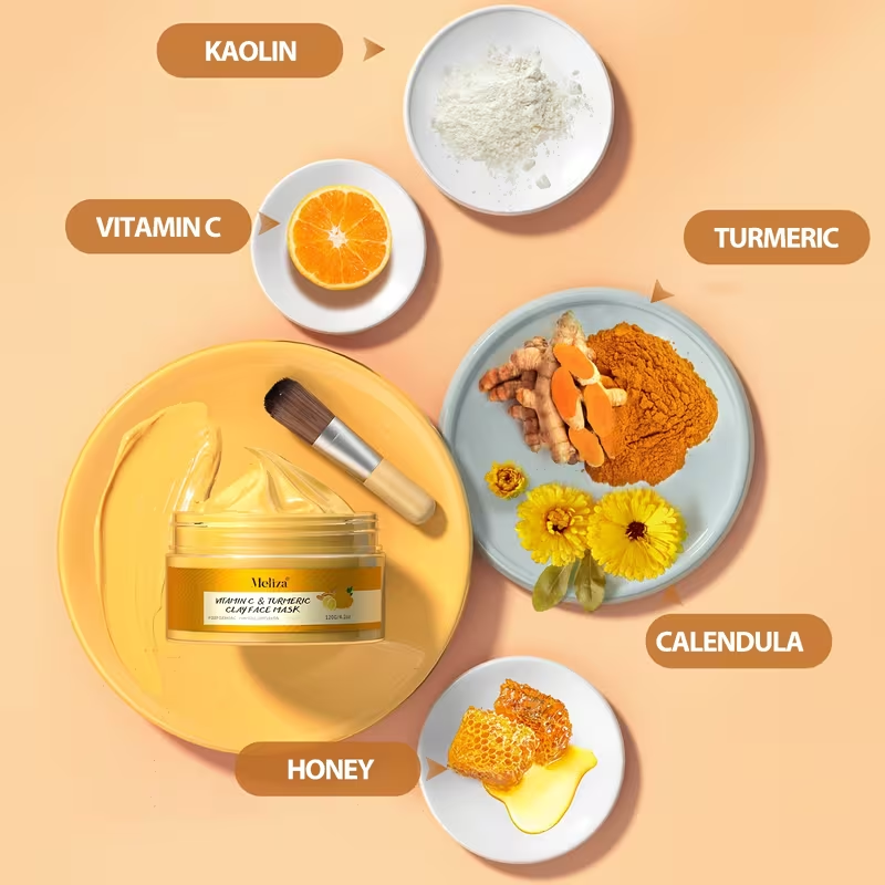 Turmeric Vitamin C Cleaning Facial Mask Turmeric Mud Facial Mask Deep Cleaning Facial Mask Vitamin C Smearing Facial Mask Perfect Gift for Christmas, Halloween, Carnival, Valentine's Day and New Year