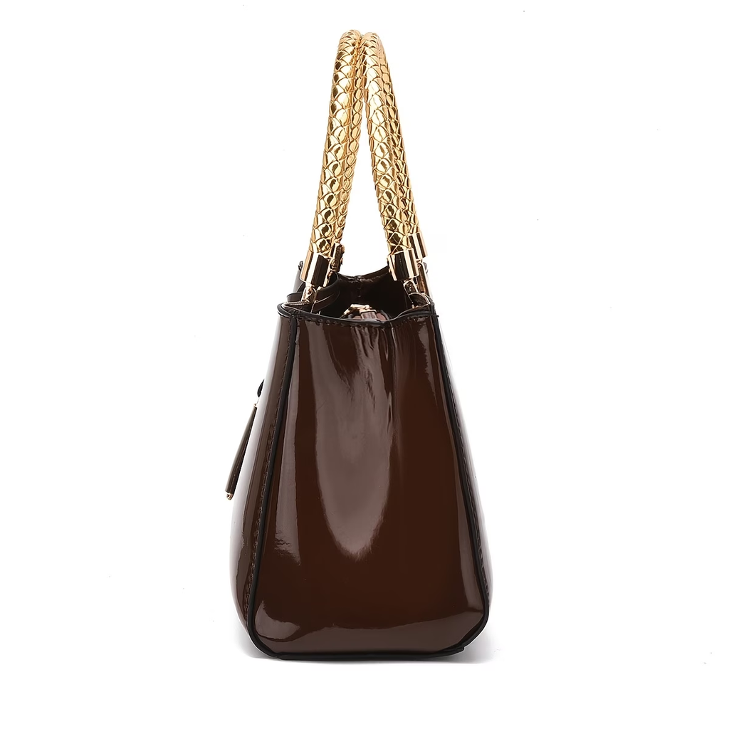 Charming Shiny Patent Evening Clutch - Premium Handbag for Parties And Weddings - Women'S Fashion Evening Bag