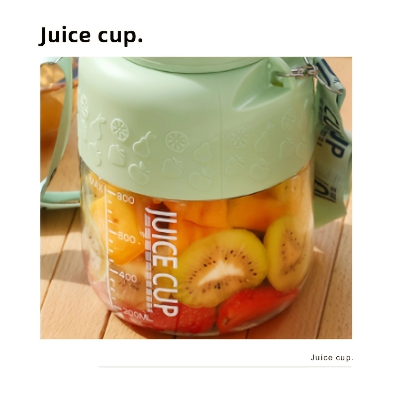 Portable straw jug, large capacity juice cup, multi-functional household juicer cup.