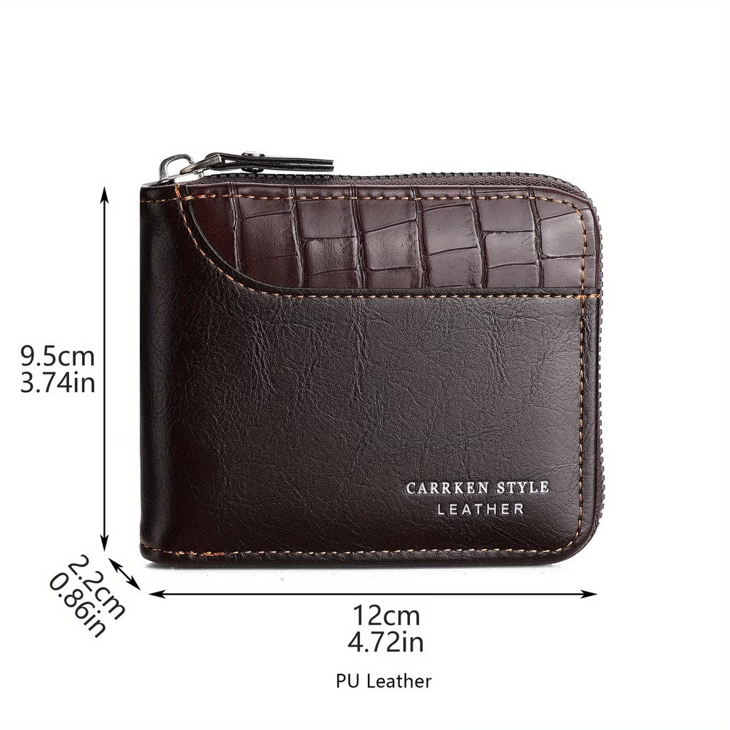 New Men's Wallet Fashion Multi-functional Spliced Zipper Coin Purse for Young Students Versatile Large Capacity Card Holder