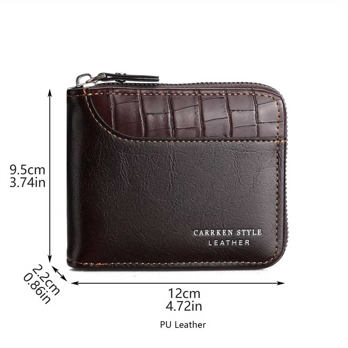 New Men's Wallet Fashion Multi-functional Spliced Zipper Coin Purse for Young Students Versatile Large Capacity Card Holder