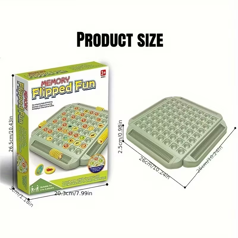 Toy Puzzle Fruit Flip Memory Chess Board Game, Flip Memory Battle Game, Exercising Hand-Eye Coordination Memory And Concentration Educational Toy, Suitable for 2-4 People to Play