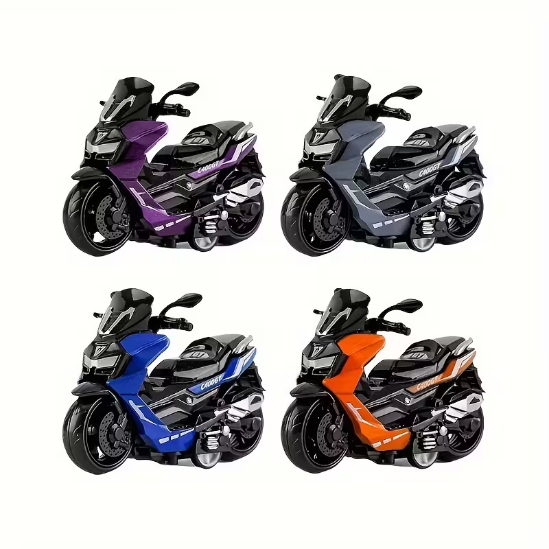 1pc of Creative Pull-Back Motorcycle Toy, a Realistic Pull-Back Scooter for Children, Featuring a Movable Handlebar And a Liftable Back Seat, a Cool Scooter Model