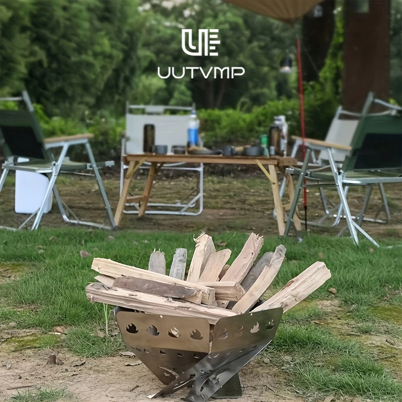 Stainless steel wood-burning stove, outdoor campfire stove, perfect for camping and heating. Home, patio, and outdoor camping barbecue stove, thickened and high-temperature resistant, portable barbecue and heating stove, quick assembly and folding.