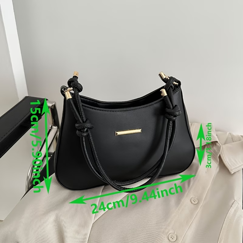 Women'S Shoulder Bag - Stylish Underarm Square Bag, Elegant Temperament Handbag, Large-Capacity Commuting Crossbody Bag, Candy-Colored Versatile Square Bag, Artificial Synthetic Faux Leather Material