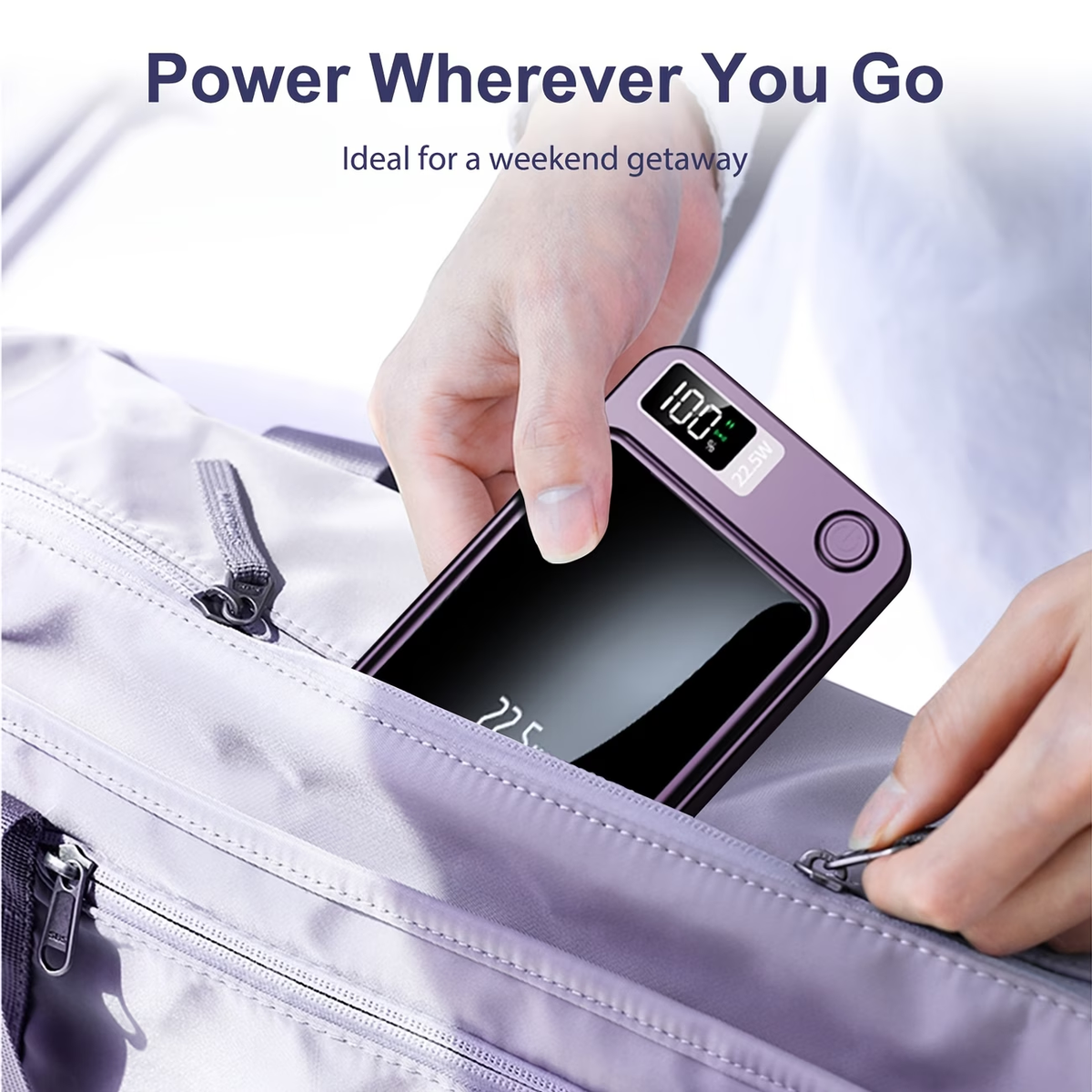 Sunthon Magnetic Wireless Charging Power Bank, 10000/5000mAh Portable Wireless Charger, 22.5W/PD20W Fast Charging Battery Pack, with LED Power Display, 2 Outputs And Dual Input External Battery Pack for iPhone 17/16/15/14/13/12 And Android Universal
