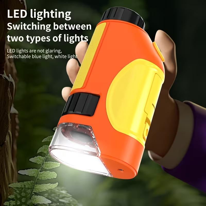 Portable Handheld Microscope Toy, with LED Light 50X-300X, Outdoor Indoor Nature Exploration Science Educational Toy, Holiday Gift