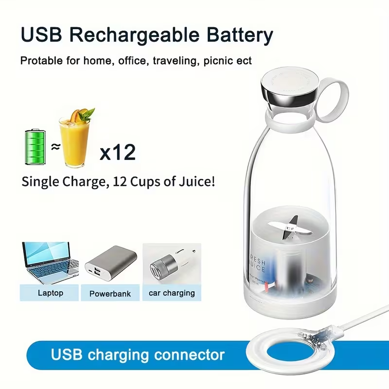 [Portable Fruit Blender] Wireless Mini Fruit Blender Juicer - 350ML Portable Electric, Perfect for On-the-Go!