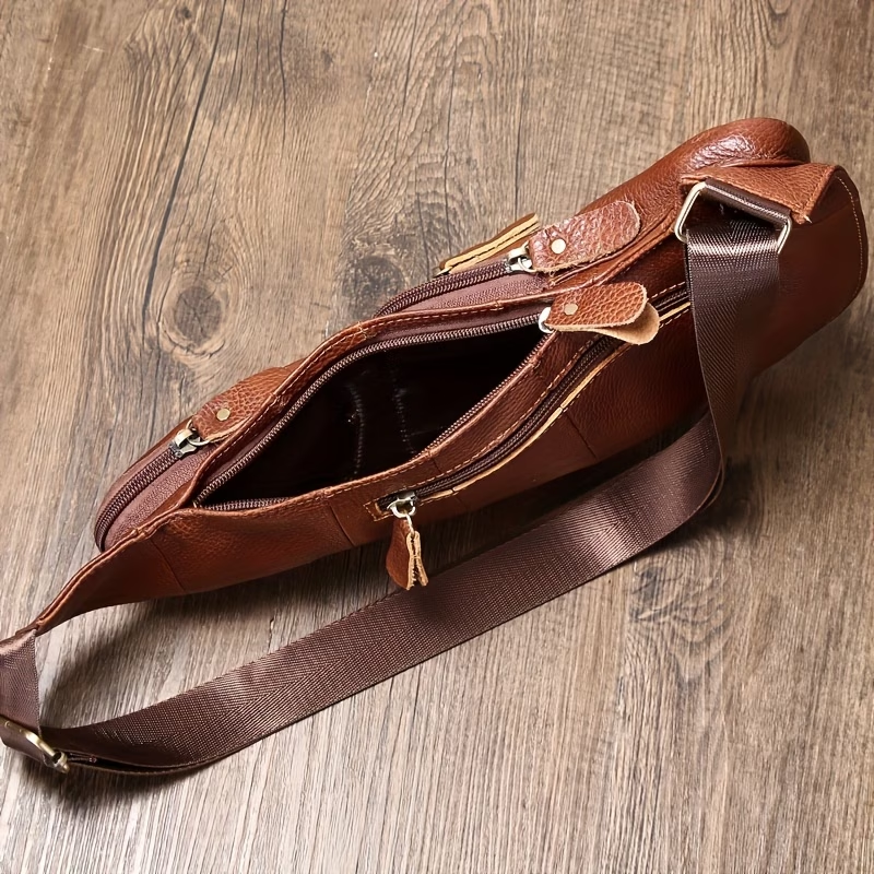 Vintage Genuine Leather Sling Bag Bags for Men Women Backpack Shoulder Messenger Crossbody Outdoor Travel Hiking Camping Tactical Chest Pack Daypack