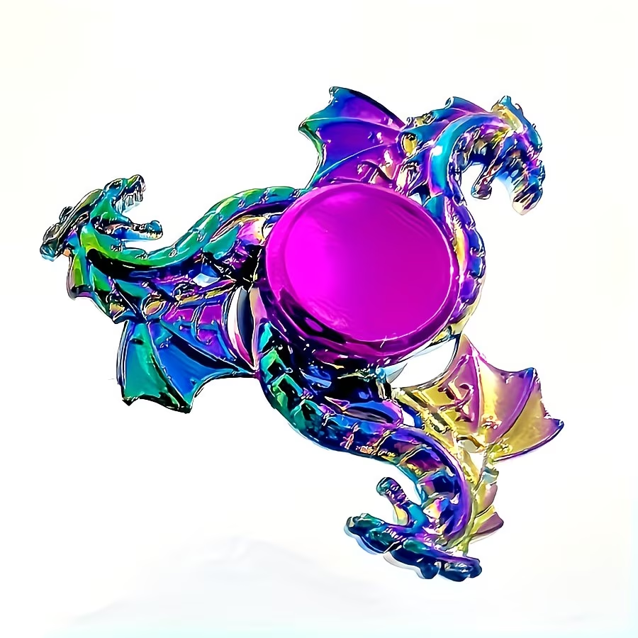 4pc Toy for Adults - Colorful Sky Dragon - Metal Fidget Spinner, Durable & Quiet Focus Gadget