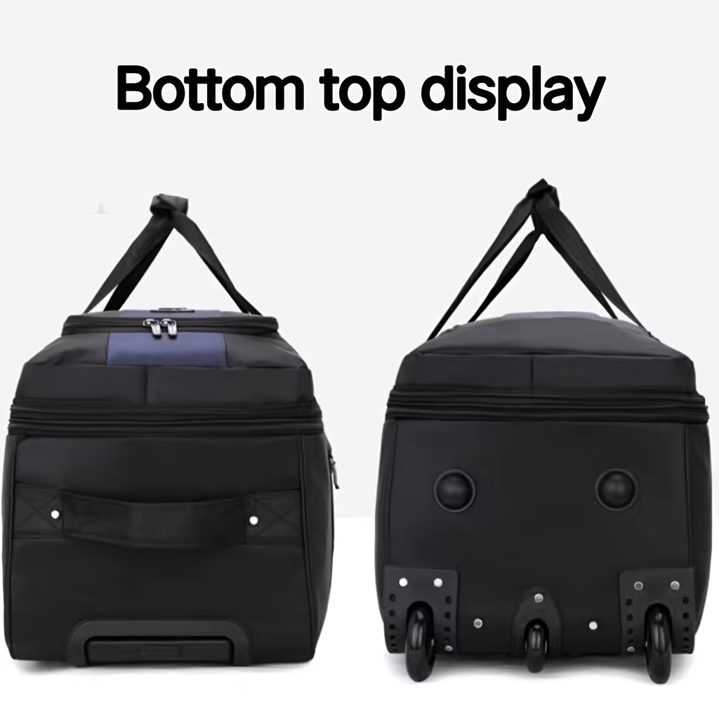 Large Capacity Expandable Travel Bag, Can Be Carried as a Backpack, Pulled on Wheels, or Handheld, Dual-Use as a Shoulder Bag or Backpack