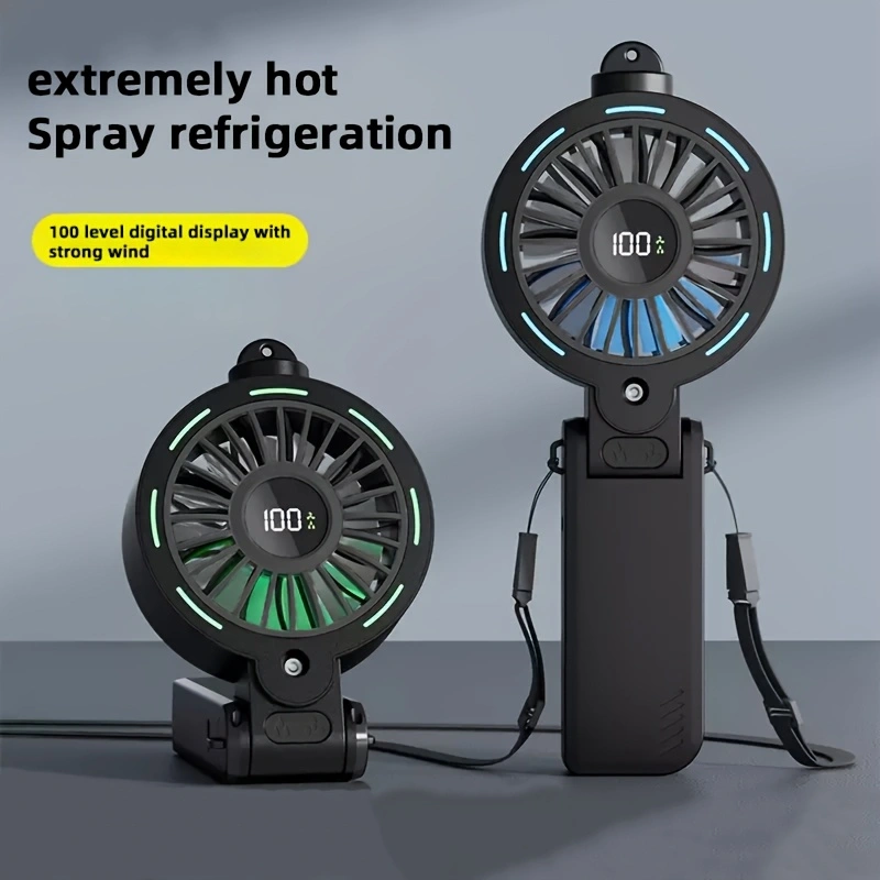 Handheld high-speed misting fan, foldable desktop/neck fan, foldable mini fan, misting fan.