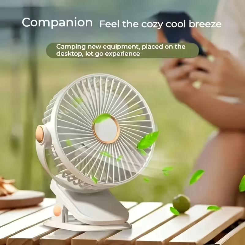 Summer USB Charging Portable Fan, Can Be Clipped, Stood, Or Hung, 4 Colors Optional, 5 Wind Speed Levels Adjustable, Multi-Angle Adjustable, Comfortable Cooling, Detachable And Washable, Suitable for Home, Office, Outdoor, Dormitory, Gift Giving