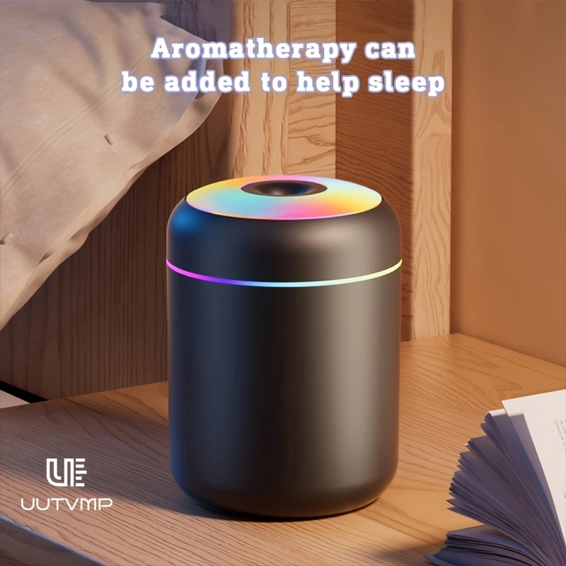 Mini portable humidifier, USB small quiet high-mist humidifier, seven-color ambient light, car and home humidifier.