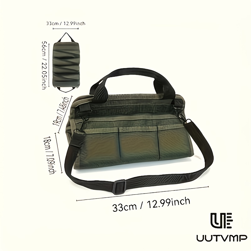 Tool Organizer Bag – Suitable for Outdoor, Camping, and Hiking Gear; Features Wall-Mountable, Handheld, and Crossbody Carrying Options.