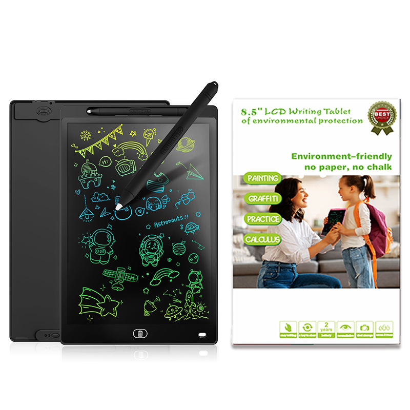 Four Colors Available 8.5inch LCD Writing Board - Erasable Writing and Drawing Board for Kids Ages 3-8 - Electronic Sketch and Doodle Board with Colorful Frame, Educational Birthday Gift for Boys and Girls, PVC Material