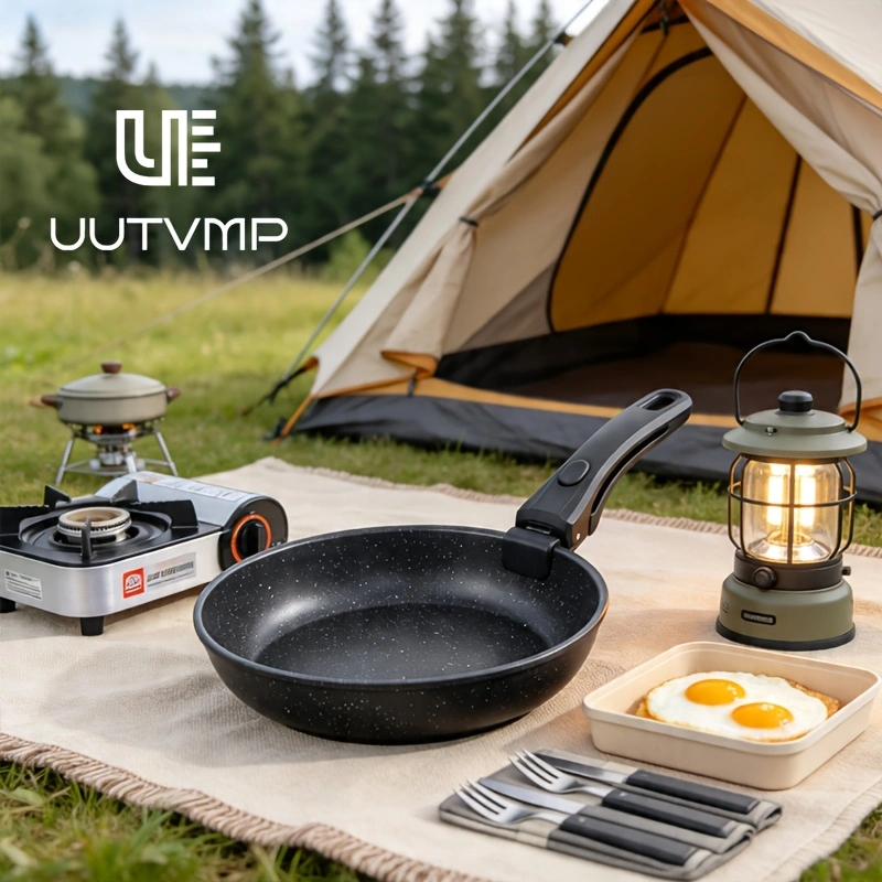 Non-stick cookware set (3 pieces): 2 frying pans + 1 saucepan + 1 cookware set with detachable handle.