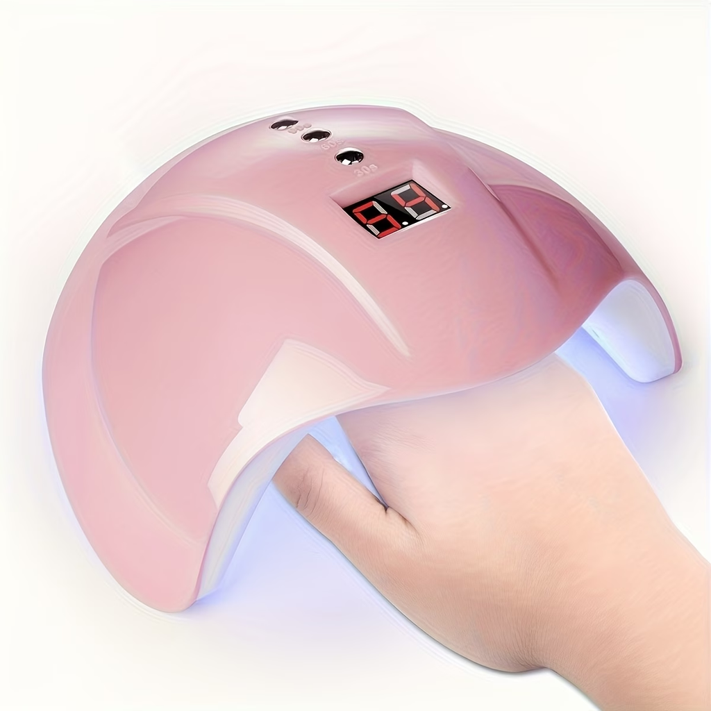 TURAOHU 1pc 12 Lamp Beads Pink Nail Lamp Nail, Nail Machine Dual Light Source Nail Lamp, for UseWomen And Nail Art DIY