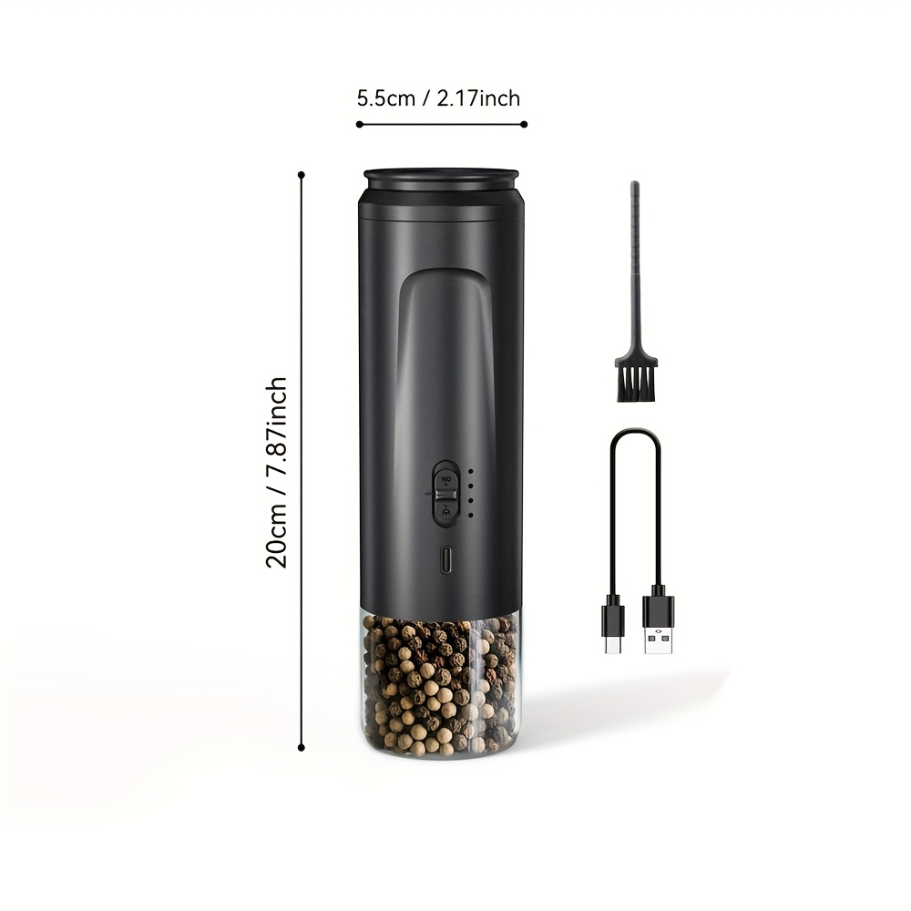 Multi-functional pepper grinder, black pepper and sea salt food grinder, handheld electric pepper grinder, can also be used as a night light, convenient and easy to store, suitable for various scenarios.