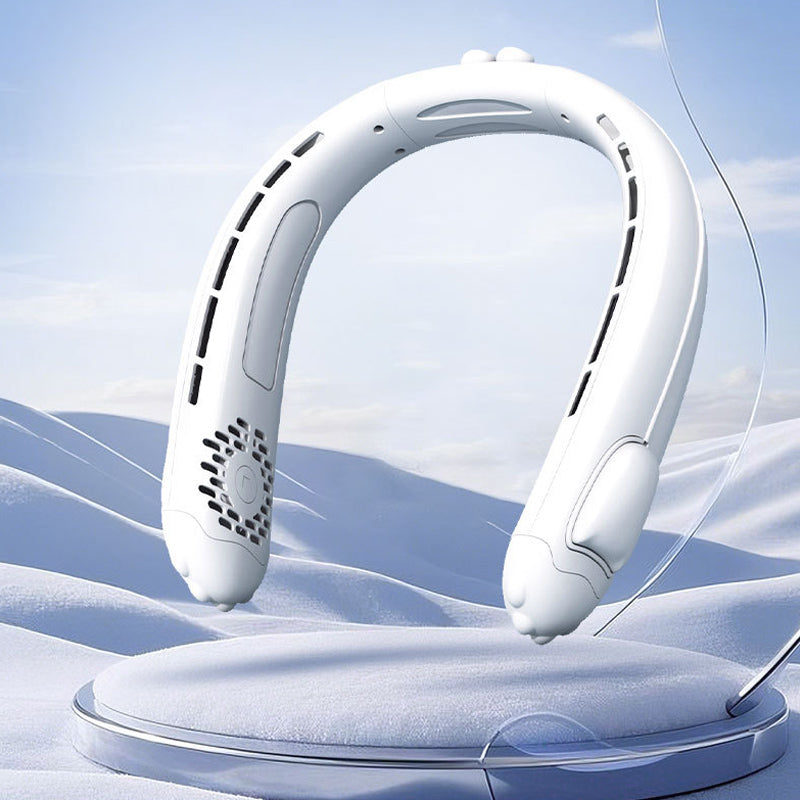 New neck fan, Bluetooth headphones, bladeless neck fan, USB rechargeable, 2-in-1 headphone and fan