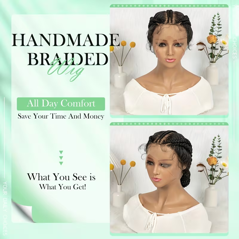 Full Lace Double Triple Braid With Parallel Top | Suitable For Women'S Vacation, Travel, Fashion, Trendy Short Style, Comfortable And Breathable Dressing, Made Of High Temperature Fiber