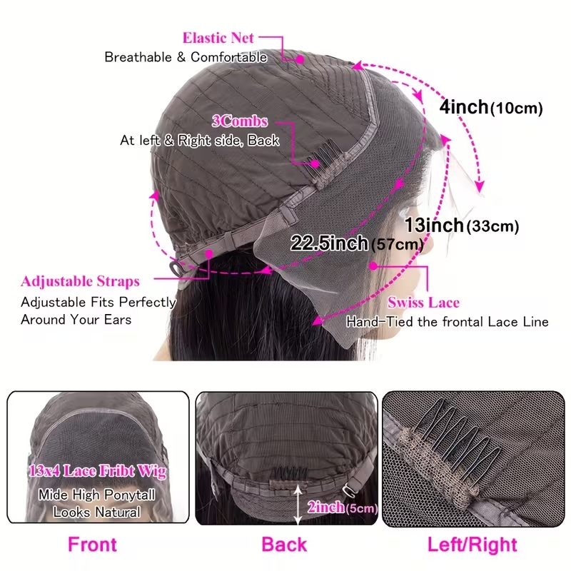 13x4 Lace Front Human Hair Wig | Water Wave Short Bob, Pre Plucked With Baby Hair, 180% Density, Brand: FUNKY GIRL