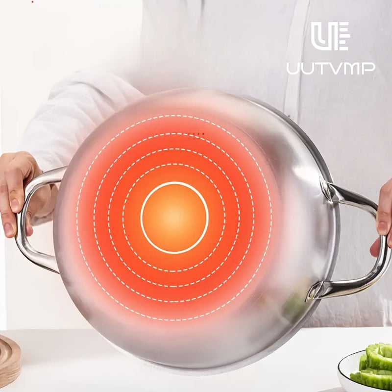 Honeycomb stainless steel double ear frying pan, with a diameter of 11.02 inches, honeycomb scratch resistant and non stick inner wall