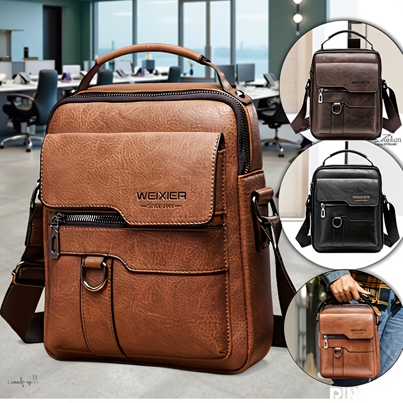Fashionable High-End Vintage Shoulder Bag, Vertical Business Versatile Casual Crossbody Commuter Messenger Bag