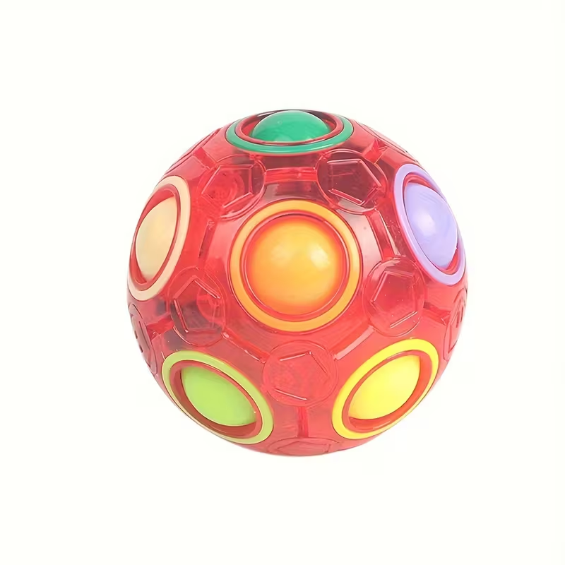 Candy-Colored Rainbow Ball, 12-Hole Press-To-Release Anti-Anxiety Novelty Stress Relief Toy, Perfect Christmas And Halloween Gift