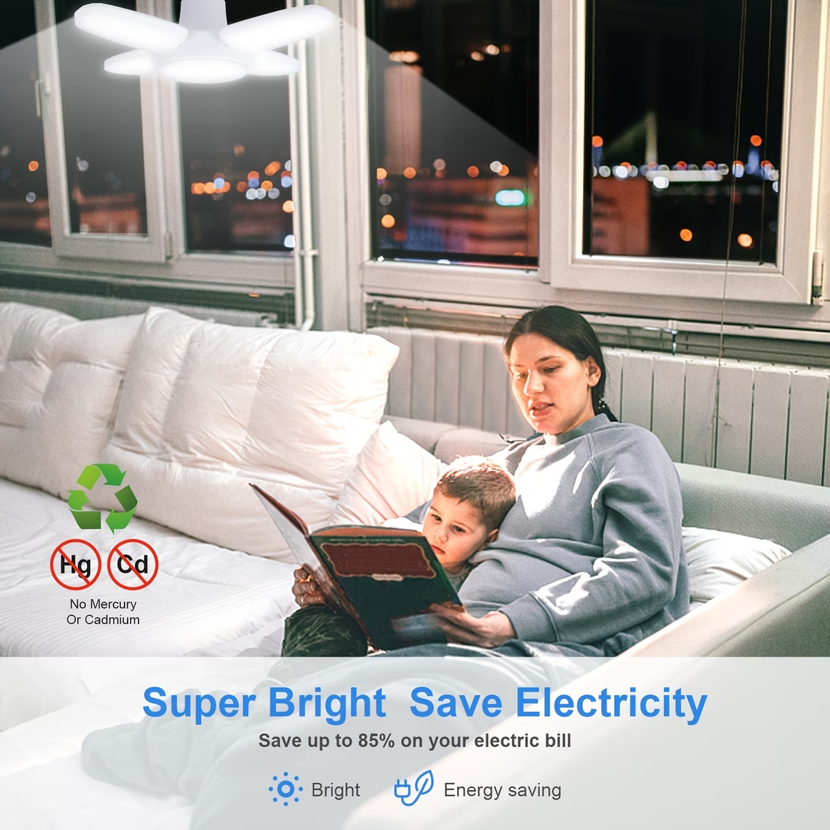 TURAOHU [Super Bright Bulb] 2 Pack LED Light Bulb 35 Watt (150W Equivalent), E26 Base 6500K Daylight Mini LED Light Bulbs, Super Bright Light Bulb, Deformable LED Bulbs for Workbench Porch Basement, LED Garage Light