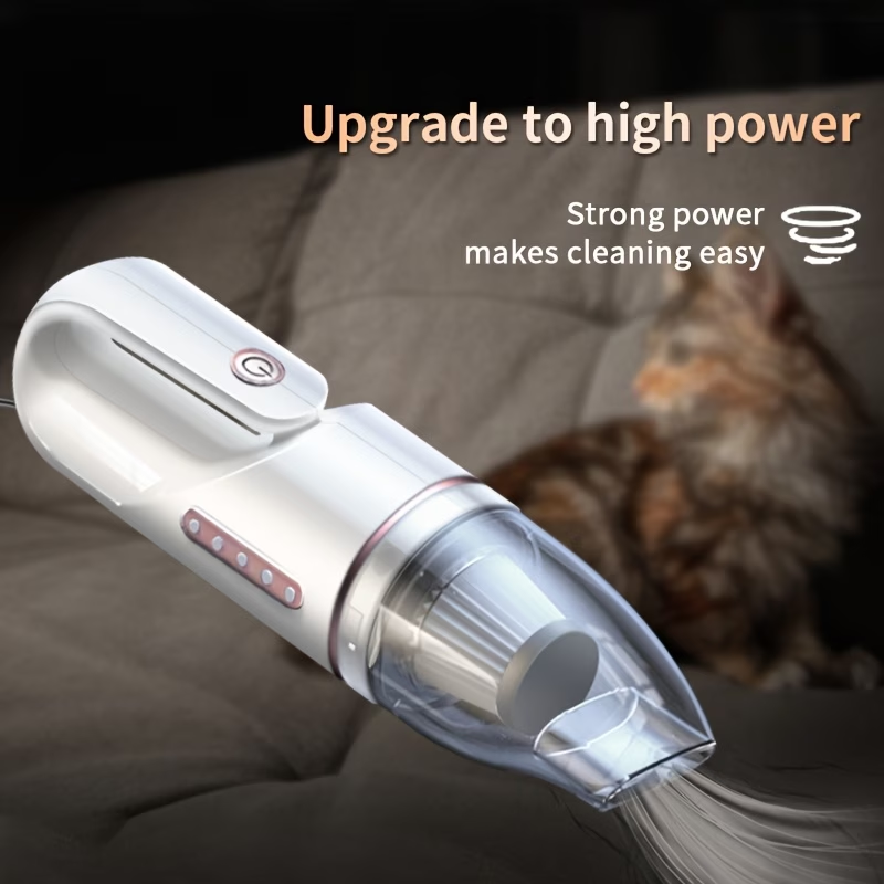 High-power Mini Handheld Car Vacuum Cleaner| Easy To Clean Pet And Car Dust, Low Noise, Multiple Accessories, Super Suction And Portable Cleaning Vacuum Cleaner, No Need For Batteries To Clean, Without Battery