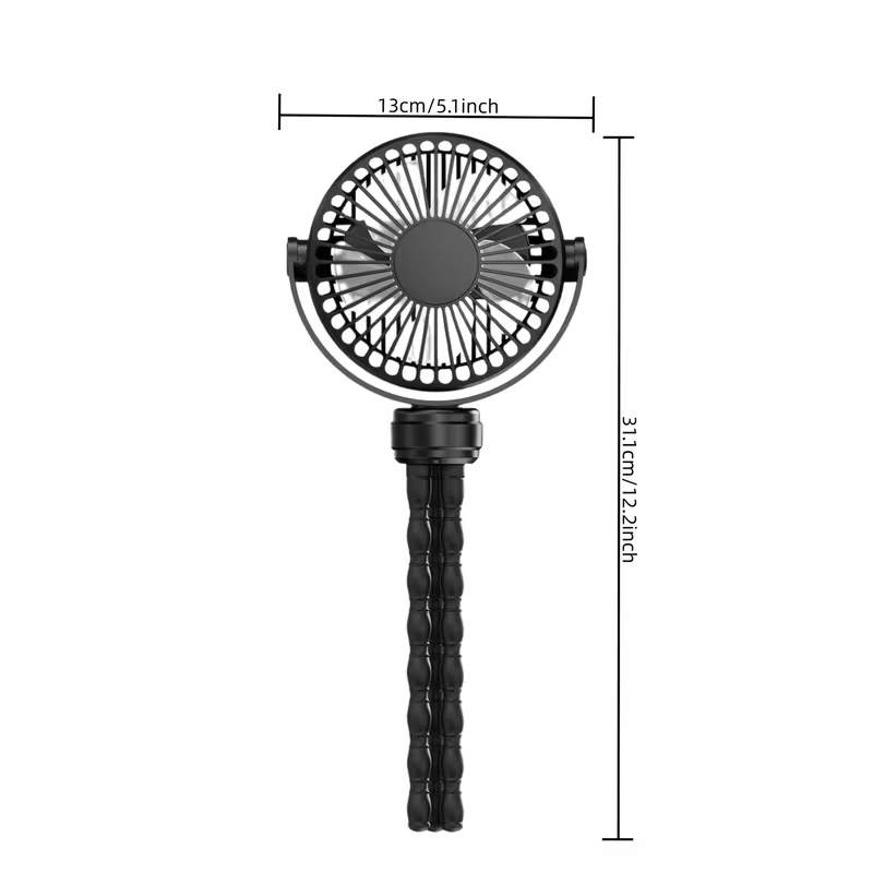 1pc Portable Stroller Fan, Battery-Powered Clip Fan with Detachable Face Cover, 3-Speed Adjustable, USB Rechargeable 360° Desktop Fan, Handheld Fan, Multi-Function Flexible Stand for Various Usage Scenarios
