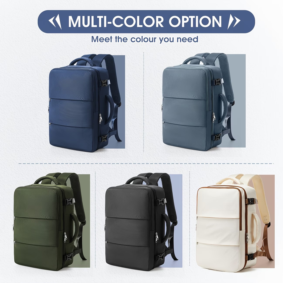40x30x20cm Convertible Cabin Backpack - Lightweight Travel Backpack with 14" Laptop Compartment, Airline-Approved Carry-On Luggage, Durable Nylon Construction, Ergonomic Strap & Zipper Closure For Men & Women, Backpack For Travel, Short Trip Gear