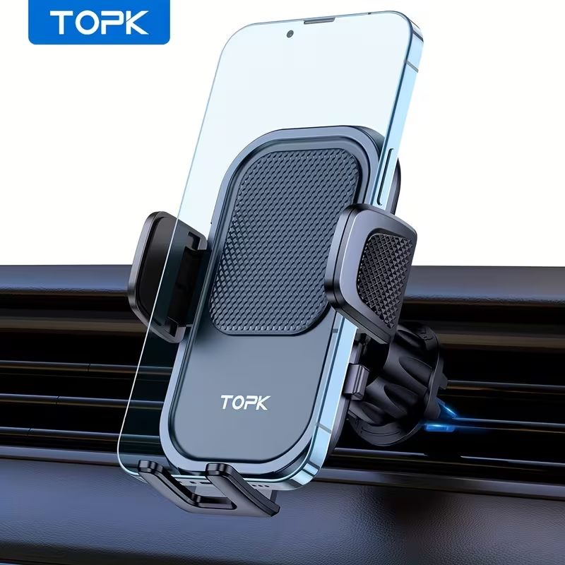 Car Phone Holder Mount, Car Mount with Hook Clip for Car Air Vent 360° Rotation Phone Mount Compatible with Iphone Android Cell Phone