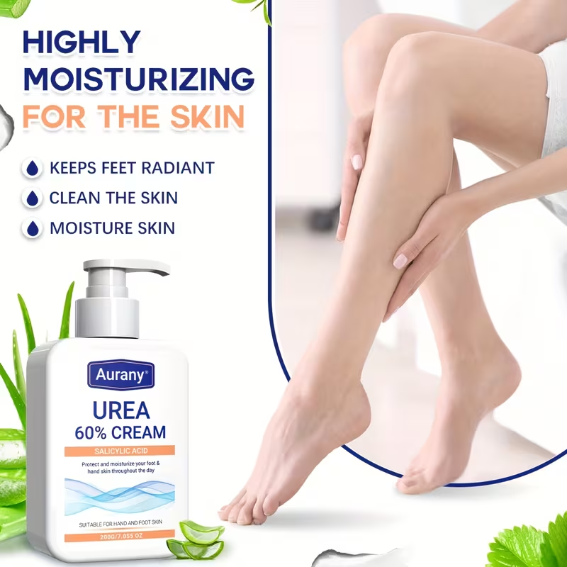Of Cream with 60% Urea, Designed for Hands And Feet, Enriched with Salicylic Acid, Aloe Vera, Jojoba, And Tea Tree, Providing Long-Lasting Hydration for Dry Skin on Hands, Feet, And Elbows Throughout The Day