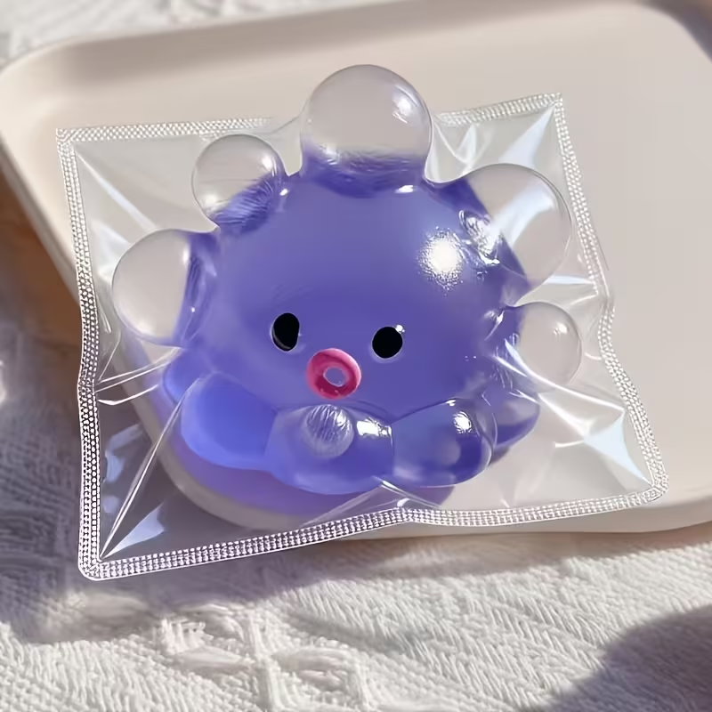 Self-Made Bubble-Making Octopus-Shaped Toy with Squeezing, Pressing And Inflating Functions. Slow Rebounding Bubble-Making Fun. an Interesting Gift for Parties, Birthdays, Halloween Or Christmas (Random Colors)