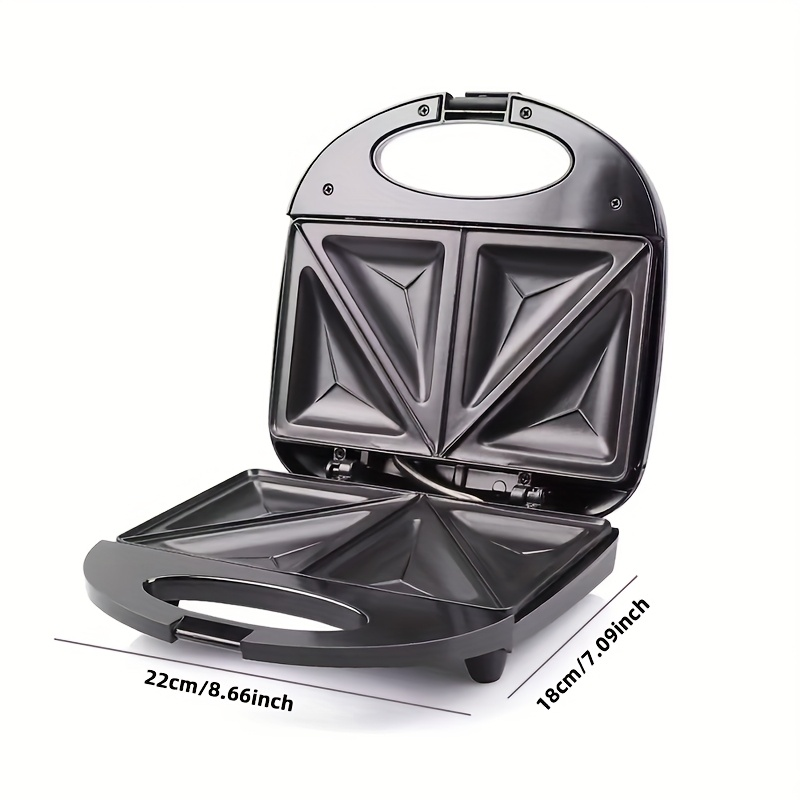 Electric Sealed Sandwich Maker Grill with Nonstick Plates, Makes Stuffed French Toast, Omelets, Compact & Easy to Store, Black