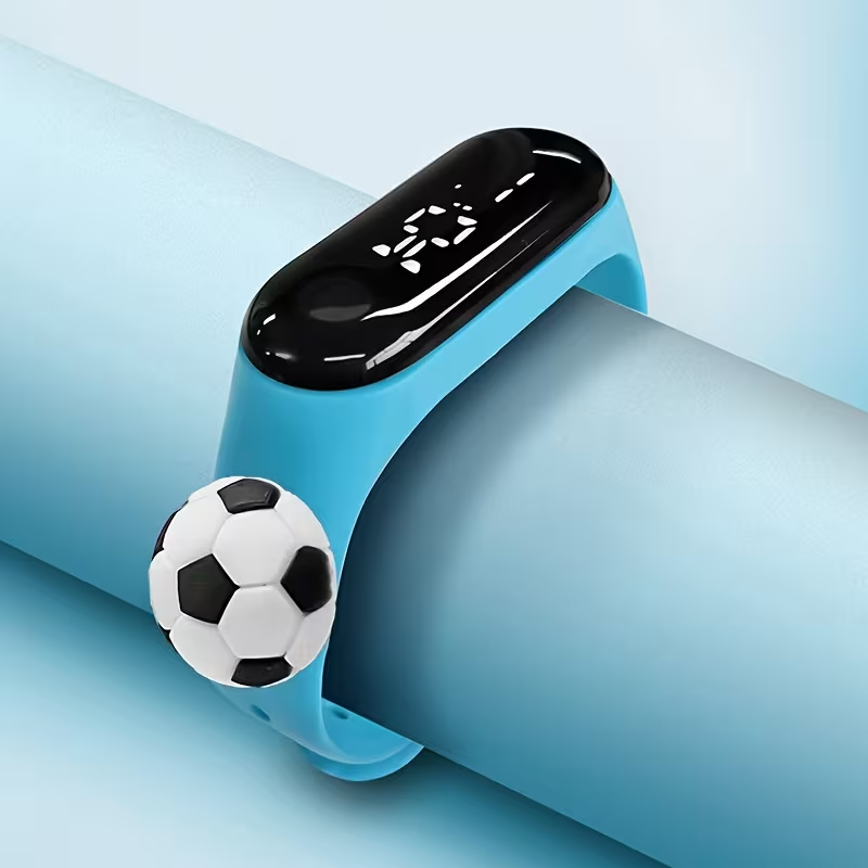 Back to School Electronic Watch for Children, Sports Wristband for Primary And Middle School Students, LED Display, Featuring a Football Pattern for Boys And Girls (ZQM3)