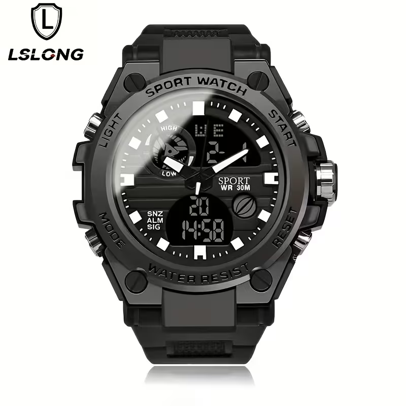 Youth Watch for Men, High-End Sports Trendy Multifunctional Luminous Alarm Clock Electronic Watch, Black Technology, Unisex Wristwatch