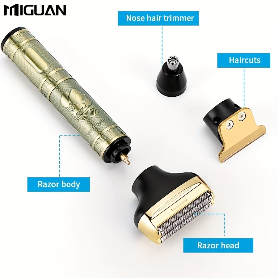 3-In-1 Professional Hair Grooming Kit for Men: Trim, Shave, And Style with A Cordless Electric Razor!