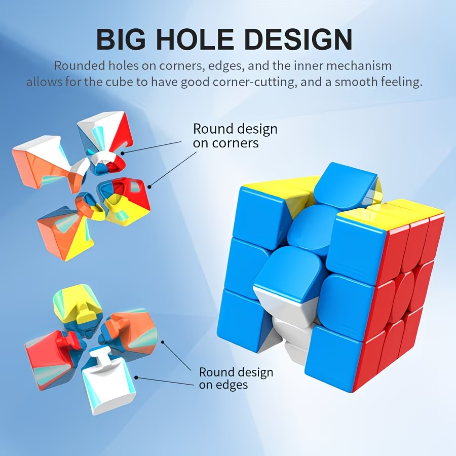 Smooth Speeding Third-Order Building Block Beginner 2X2X2 3X3X3 4X4X4 5X5X5 Solid Color Educational Toy Third-Order Second-Order Christmas Thanksgiving Gift
