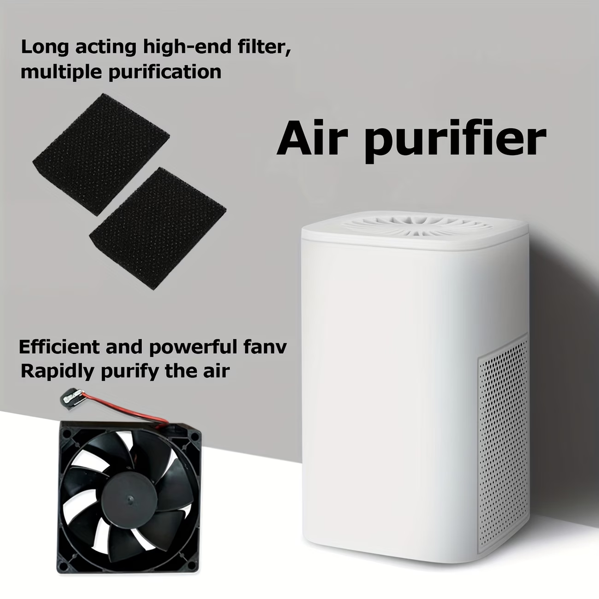 TURAOHU The 2026 Household Small Air Purifier Is Suitable for Effective Deodorization in Offices, Living Rooms, and Bedrooms, and Can Capture Smokers, Dust, Pollen, and Pet Dander