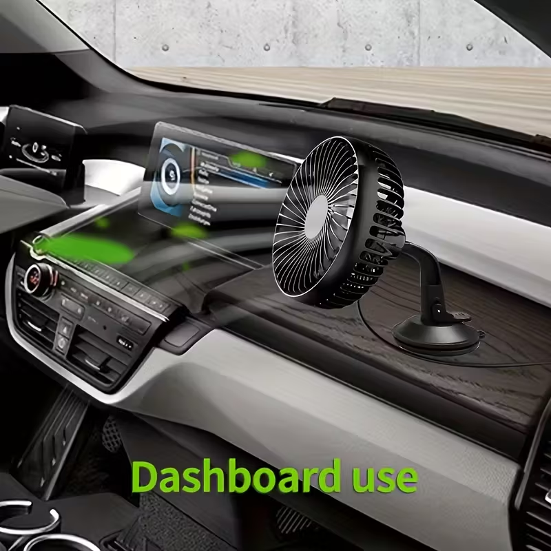 USB , USB , , Suction Cup , Three-Speed Adjustable, Powerful Airflow, Brushless Motor, Quiet Operation, Non-Slip Silicone Base, Suitable for Dashboards, Windshields, and Various Scenarios