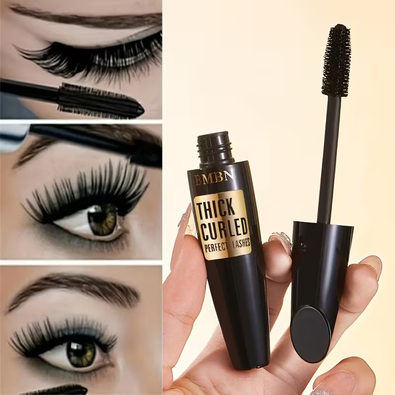 4D Waterproof Mascara for Volume, Provides Long-Lasting Curl And Length to Lashes, Deep Black Color, No Clumps for Striking Eyes