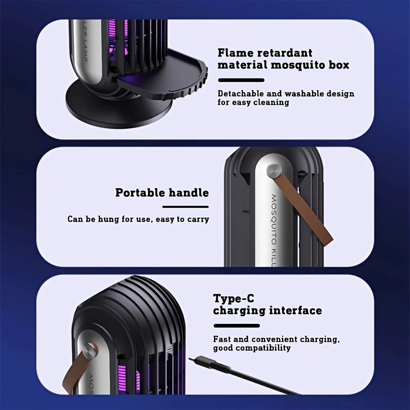 "Mosquito Killer" Smart Light Sensor with Powerful Electric Shock: Safe and Harmless, High-Power Mosquito Killer Lamp for Home Use, Desktop, Wall Mounting, and Outdoor Use.